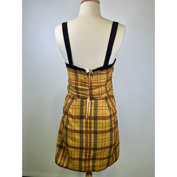 Anthropologie Let Me Be Forever That Girl Plaid Mini Dress Fall Medium NWT - Picture 7 of 12
